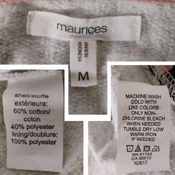 Womens Cowl Neck Gray Knit Sweatshirt Over Floral Chiffon Blouse Layered Look - Picture 16 of 16